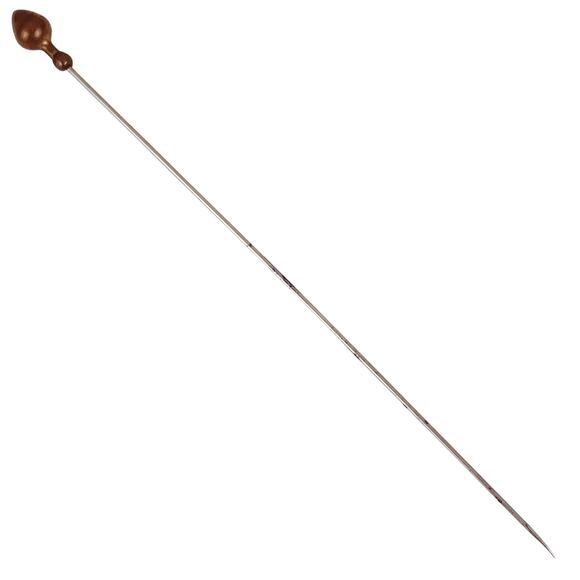 Antique Brass Tone Metal Hair Bodkin Hatpin Hairpin 1900s–1910s Steel 6" Vintage - Picture 3 of 12
